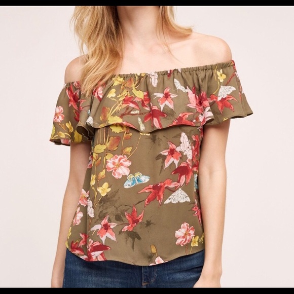 Like new! Anthropologie off shoulder top - Picture 2 of 6